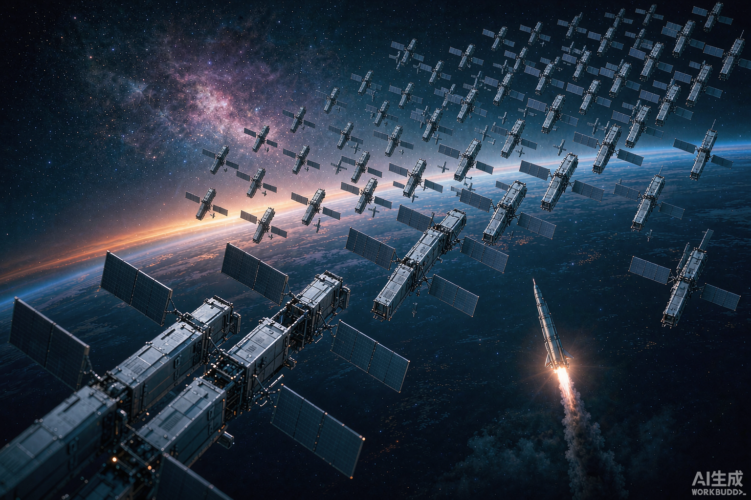民营火箭海上发射与低轨星座组网(示意图)
