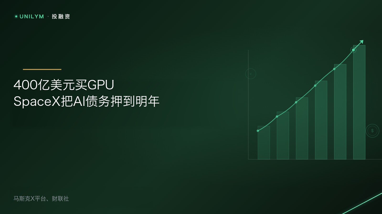 星动无极标准投融资模板封面：SpaceX 400亿美元债务融资采购GPU